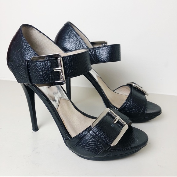 Michael Kors Shoes - Michael Kors Black Buckle Strap Open Toe Heel
